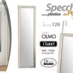 SPECCHIO SPECCHIERA PORTA PARETE CORNICE OLMO ACRILIC CLASSICO MODERNO 126*36 cm