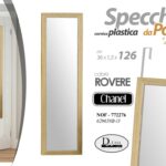 SPECCHIO SPECCHIERA DA PORTA PARETE ROVERE CORNICE LEGNO CLASSICO MODERNO 126*36