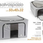 ORGANIZER BIANCHERIA + ZIP SALVASPAZIO SCATOLA CONTENITORE ARMADIO 66LT 50*40*32
