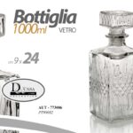 BOTTIGLIA Whisky Liquori VINO Decanter VETRO TAPPO ERMETICO QUADRATA 900 ML 24cm