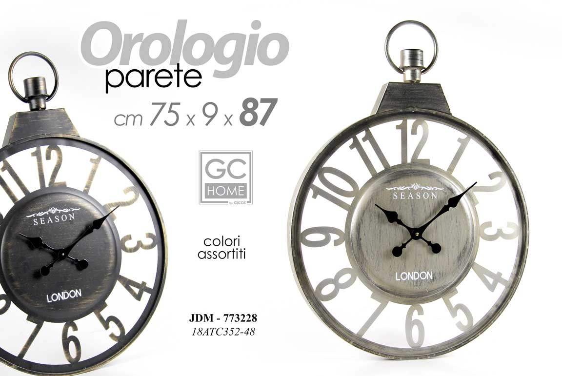 8025569773228 MAXI OROLOGIO DA PARETE STILE TASCHINO PLASTIC CLASSICO MODERNO 87*9*75 cm - immagine 1