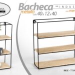 MENSOLA DA PARETE LIBRERIA SCAFFALE BACHECA MURO METALLO MENSOLE LEGNO 40*40*12