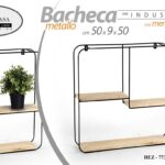 MENSOLA DA PARETE BACHECA 3 RIPIANI LIBRERIA SCAFFALE METALLO MENSOLE LEGNO 50cm