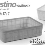 Cestino multiuso cassetto organizer armadio vaschetta cucina plastic ass 24x17x7