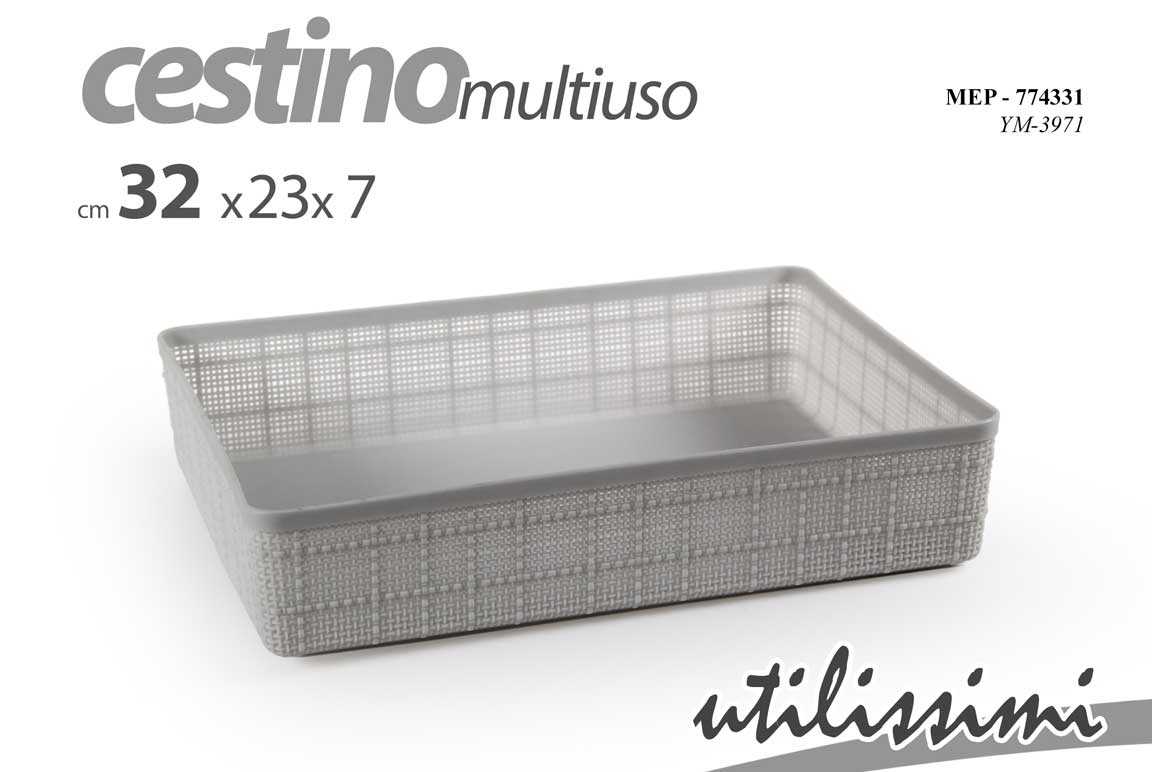 8025569774331 Cestino multiuso cassetto organizer armadio vaschetta cucina plastic ass 32*23*7 - immagine 1