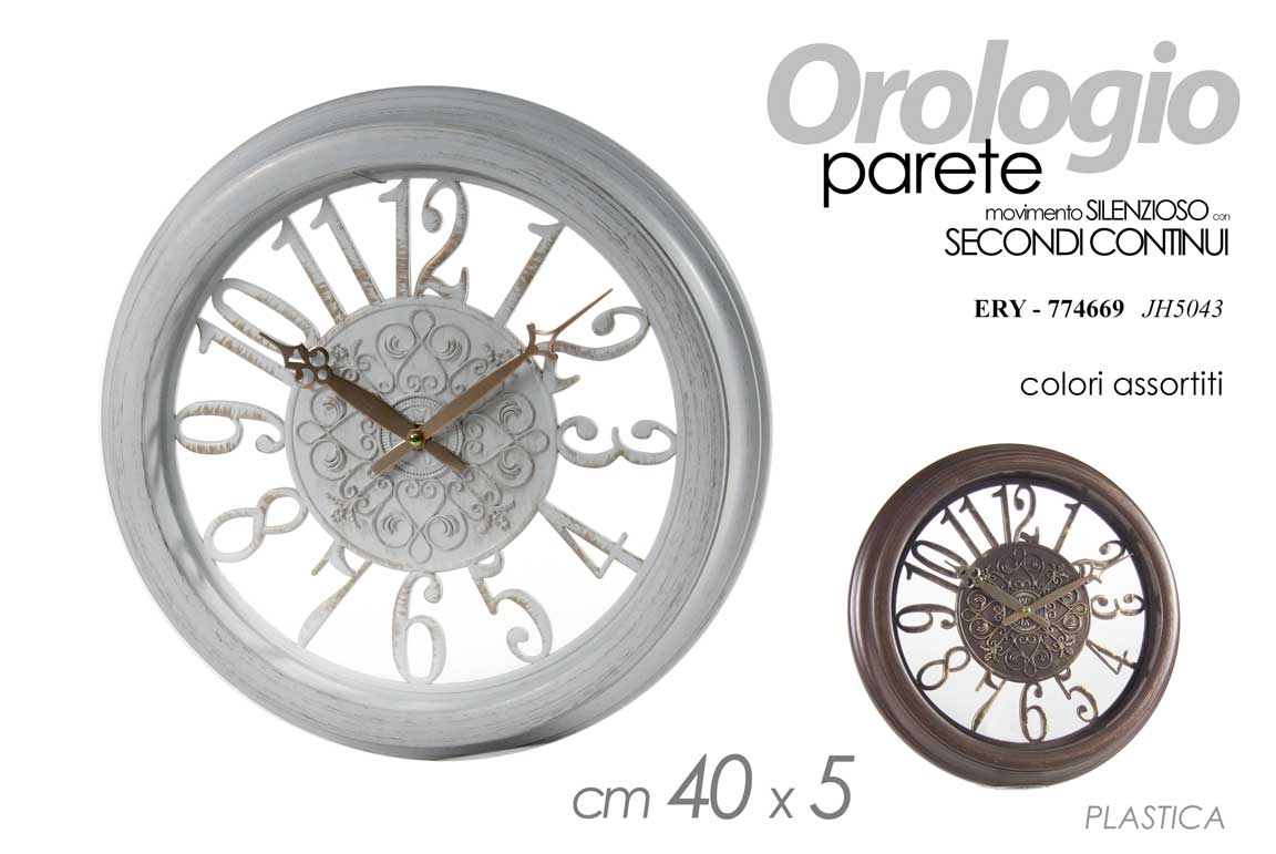 8025569774669 OROLOGIO DA PARETE MURO MECCANISMO SILENZIOSO ANALOGICO CLASSICO MODERNO 40*5 CM - immagine 1