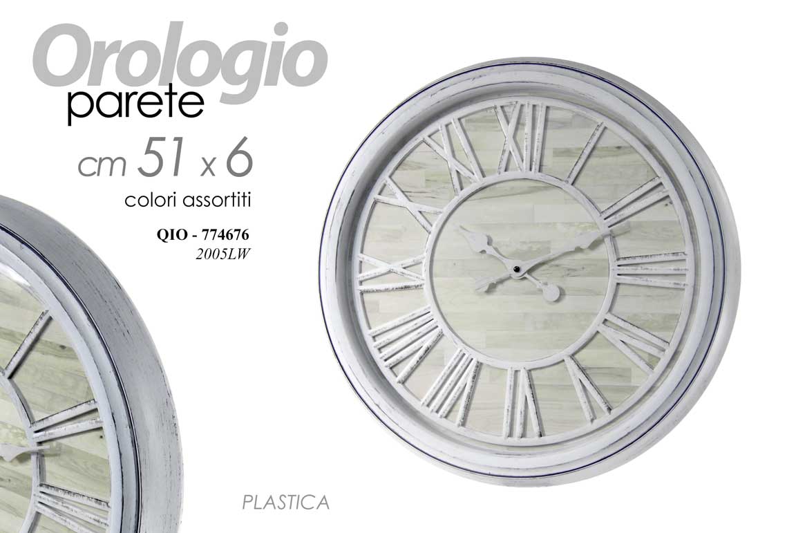 8025569774676 OROLOGIO DA PARETE STILE ANTICO VINTAGE NUMERI ROMANI CLASSICO MODERNO B 51*6 cm - immagine 1