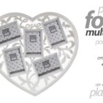 CORNICE PORTA FOTO 55*48 CM MULTIPLO 5 POSTI CUORE LOVE MODERNO DA PARETE