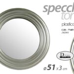 SPECCHIO SPECCHIERA TONDO PARETE MURO APPOGGIO CLASSICO MODERNO 51*51*3CM