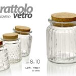 Barattolo cucina spezie vetro tappo sughero moderno portaspezie bomboniera 10x8