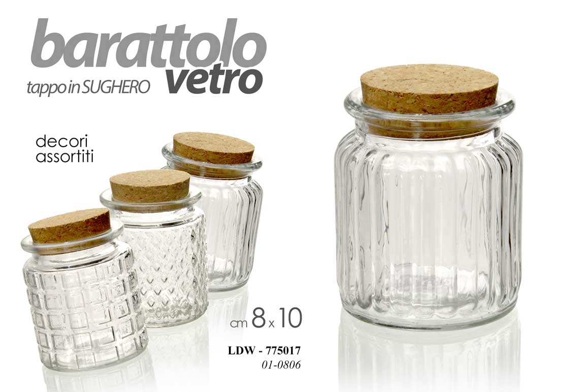 8025569775017 Barattolo cucina spezie vetro tappo sughero moderno portaspezie bomboniera 10x8 - immagine 1