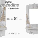 SPECCHIO APPENDINO DA PARETE SPECCHIERA APPENDI ABITI NAVALE MARE NAUTICO 51 cm