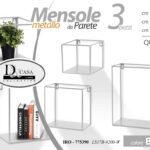 3 PEZZI MENSOLE DA PARETE h30-20-15CM CUBO MENSOLA QUADRATA METALLO BIANCHE