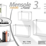 3 PEZZI MENSOLE DA PARETE  28/24/18CM CUBO MENSOLA QUADRATA MODERNA METALLO