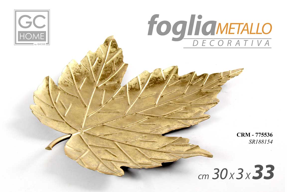 8025569775536 FOGLIA ORO METALLO SVUOTETASCHE PORTAOGGETTI VASSOIO SOPRAMMOBILE 30*2,5*33CM - immagine 1