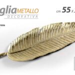 FOGLIA METALLO DECORATIVA TAVOLO CENTROTAVOLA ORO CLASSICO MODERNO 55*18*3 cm