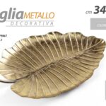FOGLIA METALLO DECORATIVA TAVOLO CENTROTAVOLA ORO CLASSICO MODERNO 34*4*22 cm