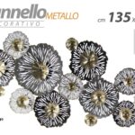 QUADRO METALLO PARETE PANNELLO DECORATIVO ARREDO FIORE FIORI COLOR 135*69*8 CM
