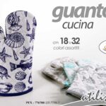 GUANTO PRESINA DA FORNO CUORE CUCINA Barbecue COTONE DECO MARE MARINO 17*28 cm