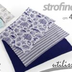 Strofinaccio canovaccio cucina mare conchiglie azzurro tessuto assortiti 60x40