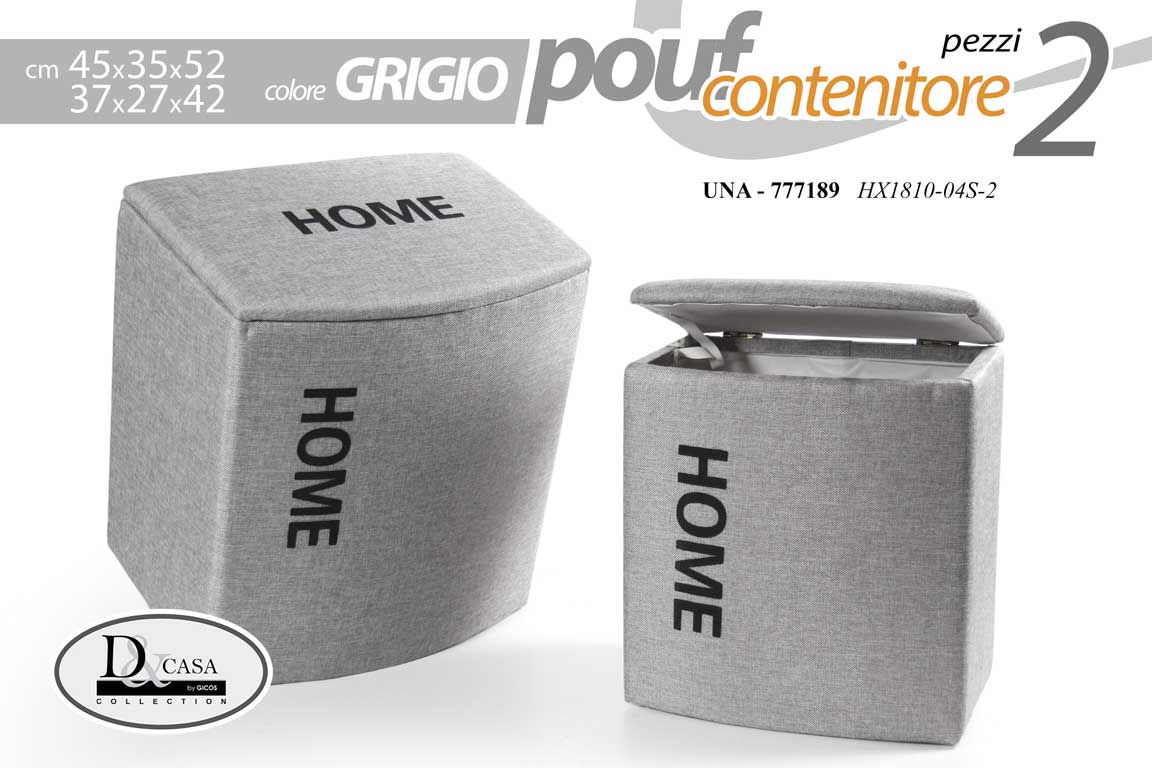 8025569777189 SET 2 CESTE CESTA VIMINI CONTENITORE Portabiancheria BAGNO SALOTTO Grey 52-42 cm - immagine 1
