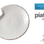Piatto antipasto mare conchiglia ceramica bianca portata buffet cucina 19x19x3