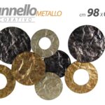PANNELLO ARREDO IN METALLO PARETE QUADRO MARTELLATO NERO GRIGIO ORO 98*5,5*63 cm
