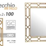 SPECCHIO 100*70cm DA PARETE ORO SPECCHIERA CORNICE METALLO MODERNO RETRò VINTAGE