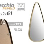 SPECCHIO DA PARETE GOCCIA CORNICE ORO SPECCHIERA VINTAGE CLASSICO MODERNO 61*30