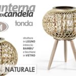 LANTERNA SFERA PORTACANDELA PIANTANA DA TERRA CASA EVENTI VETRO Trepiede 61 cm