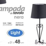LAMPADA LUMETTO ABAT JOUR DA TAVOLO COMODINO SCRIVANIA METALLO MODERNA N 48*21cm