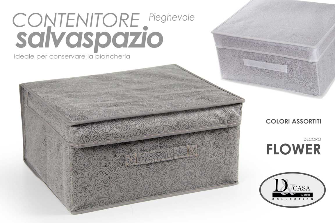 8025569779244 SCATOLA CONTENITORE BIANCHERIA ORGANIZER SALVASPAZIO VESTITI ARMADIO 60*40*30 - immagine 1