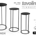 SET 3 TAVOLINI TRIS TAVOLO METALLO INGRESSO SALOTTO GIARDINO PIANTE 70-60-50 cm