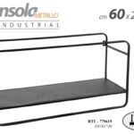 MENSOLA DA PARETE MODERNA METALLO MURO DESIGN INDUSTRIALE NERA 60*20*30 CM