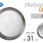 PLAFONIERA APPLIQUE TONDO MODERNO LED LAMPADARIO PARETE VETRO BIANCO POIS 31 cm