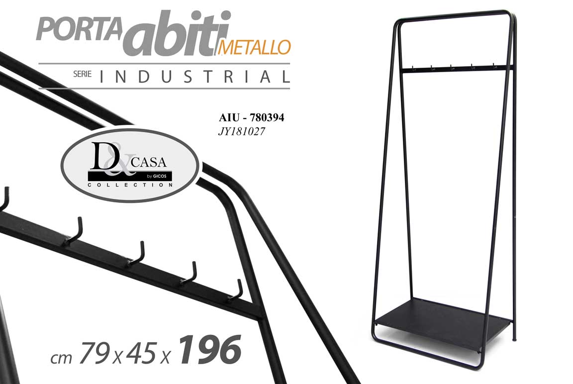 8025569780394 Appendiabiti PARETE PORTA ABITI Attaccapanni Metallo PORTA SCARPE 196*79*45 - immagine 1