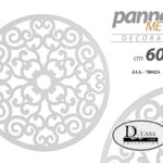 PANNELLO DECORATIVO PARETE IN METALLO ARREDO TONDO BIANCO QUADRO 60*1 CM