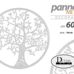 PANNELLO ARREDO TONDO IN METALLO BIANCO PARETE QUADRO ALBERO DELLA VITA 60 CM