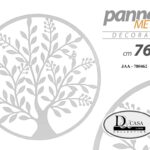 PANNELLO ARREDO TONDO IN METALLO BIANCO PARETE QUADRO ALBERO DELLA VITA 76*1 CM