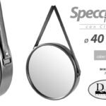 SPECCHIO PARETE PENDENTE APPESO PENDENTE SPECCHIERA CINGHIA Trucchi Make Up 40cm