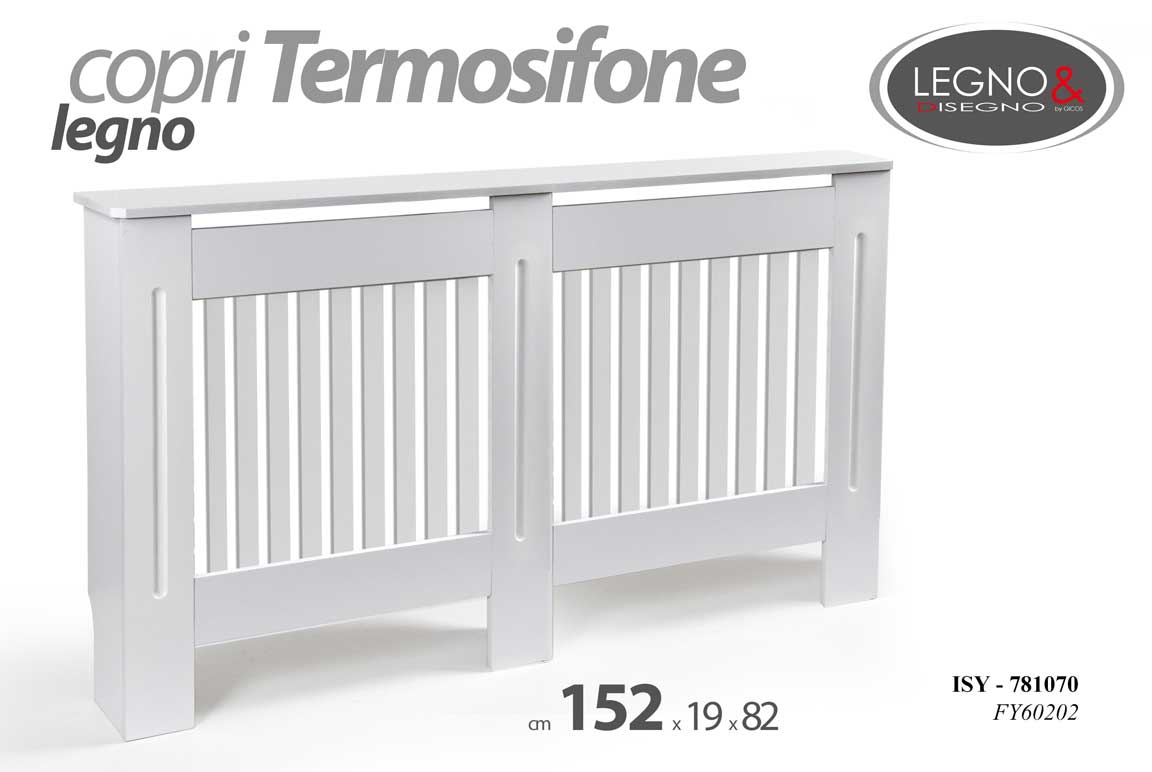 8025569781070 DOPPIO Copri termosifone Coperchio Radiatore Calorifero Doghe MODERNO 152*19*82 - immagine 1
