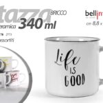 Tazza bricco caffè americano cioccolata colazione ceramica color chic ass 340 ml