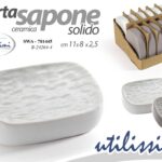 Porta sapone solido texture rilievo poggiasapone cucina bagno ceramica ass 11x8