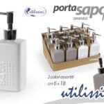 Dosatore sapone liquido bagno cucina dispenser erogatore ceramica ass 18x6 cm