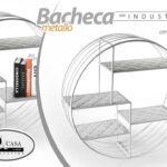 SCAFFALE BACHECA DA PARETE METALLO PORTAOGGETTI 4 MENSOLE RIPIANI BIANC 61*20*61