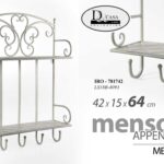 SCAFFALE APPENDINO DA PARETE MENSOLE PORTAOGGETTI ABITI METALLO BIANCO 42*15*h64