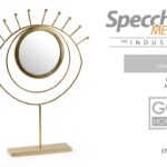 SPECCHIO DA TAVOLO OCCHIO BAGNO BEAUTY TRUCCO METALLO ORO CLASSICO MODERNO 46 cm