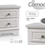 COMODINO 2 CASSETTI BIANCO PERLA CAMERA LETTO INGRESSO SALOTTO UFFICIO h50*40*30