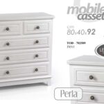 MOBILE 5 CASSETTIERA CASSETTI SHABBY CHIC SALOTTO CAMERETTA BIANCO h92*80*40 cm