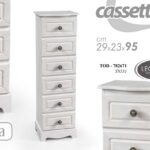 CASSETTIERA 6 CASSETTI SHABBY CHIC SALOTTO CAMERETTA LEGNO BIANCO 95*29*23